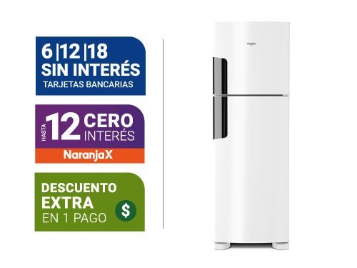 Heladera No Frost Whirlpool Wrm42Hb 386 Lt Inverter Blanco