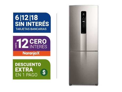 Heladera No Frost Electrolux Bottom Freezer IB55S 527L Inverter Plata