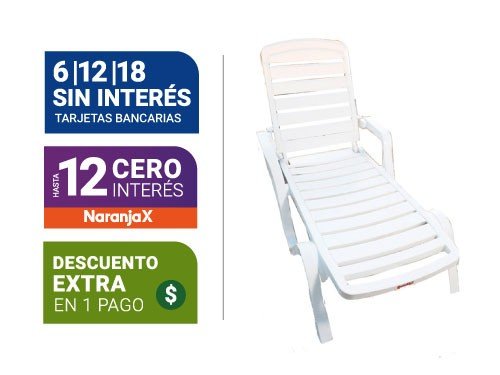 Reposera Cama Pvc Garden Life F757.000 Blanco