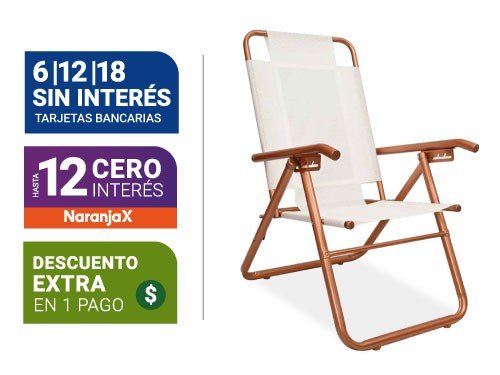 Reposera Plegable Descansar Art. 80041 Caño Aluminio Cobre 1 1/4"