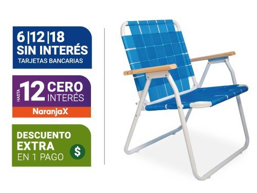 Sillon Plegable Descansar Art. 10001 C/Cintas Caño 7/8"