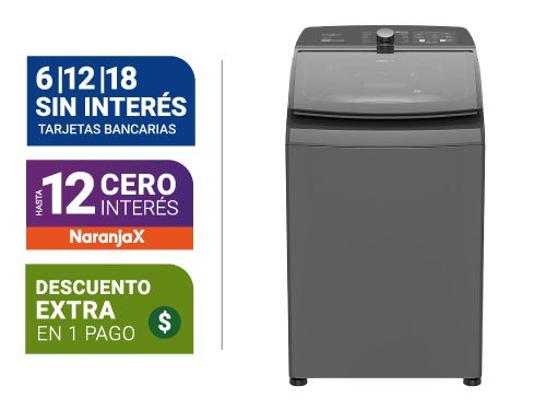 Lavarropas Automatico Whirlpool Wwh10At Carga Superior 10Kg Titanio