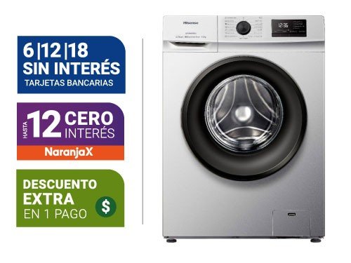 Lavarropas Automatico Hisense Wfmb6510Su 6;5Kg Gris