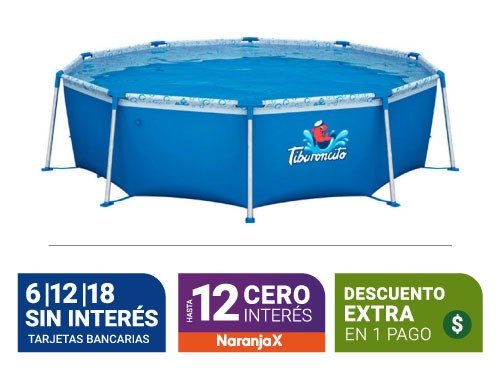 Pileta Tiburoncito NÂ°8 4500L Redonda Celeste