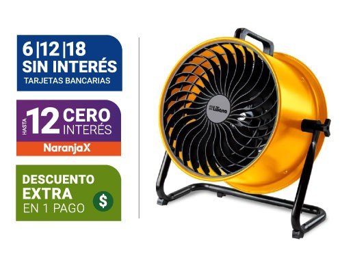 Turbo Ventilador Liliana Vthd16A Amarillo 16" Alta Resistencia