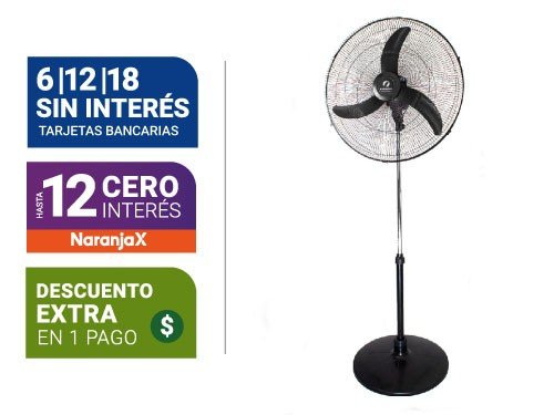 Ventilador De Pie Indelplas 24" Ivp-24 Sin Botonera