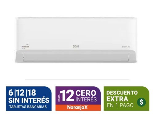 Aire Acondicionado Split Inverter Bgh Frio/Calor 6500 Watts Bsi65Wcgt