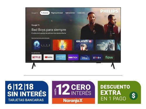 Smart Tv 4K Philips 50" 50Pud7408/77 Google Tv