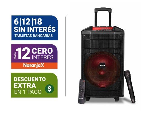 Parlante Portatil Rca Rsparty12 3000W Pmpo