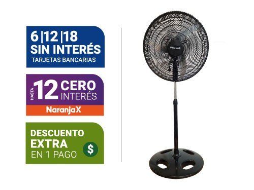 Ventilador De Pie Panoramic PAVP20PM 20" 3 En 1 Negro