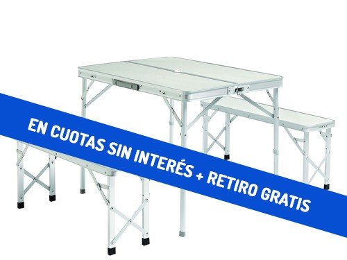 Mesa plegable con bancos