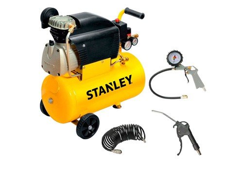 Compresor De Aire Stanley 24 Litros 2 Hp + Kit 3 Accesorios