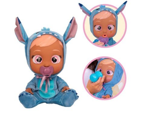 Muñeca Cry Babies Bebe Lloron Disney Stitch 30cm Original