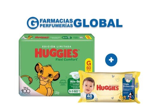 Pañales Huggies Flexi Confort Talle G x 60 u + Toallitas Regalo