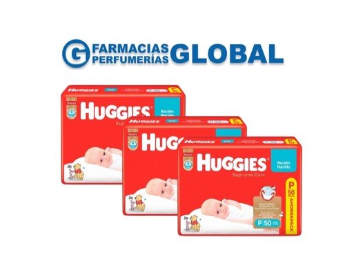 Pañales Huggies Supreme Care P X50 x 3 Unidades