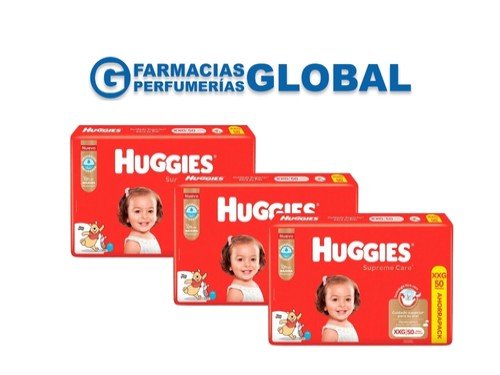 Pañales Huggies Supreme Care Unisex XXG x50u  x 3 Unidades