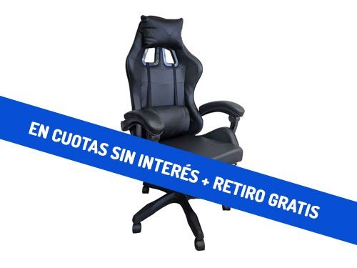 Silla Gamer Black Pro con Apoya pies