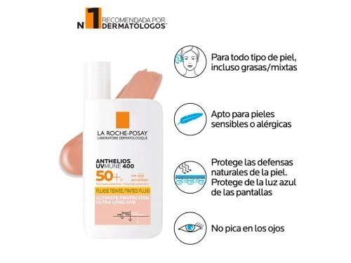 Fluído Anthelios UVMUNE 400 SPF50+ con Color - La Roche Posay