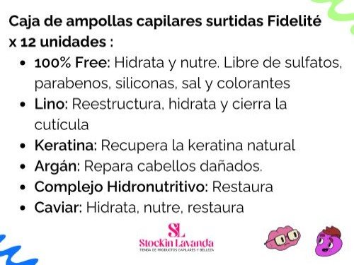 Caja de 12 ampollas capilares surtidas FIDELITE