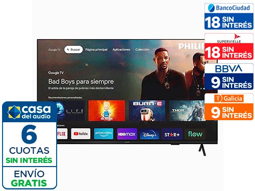 Smart Tv Philips 50" PUD7408 4K UHD Google Tv