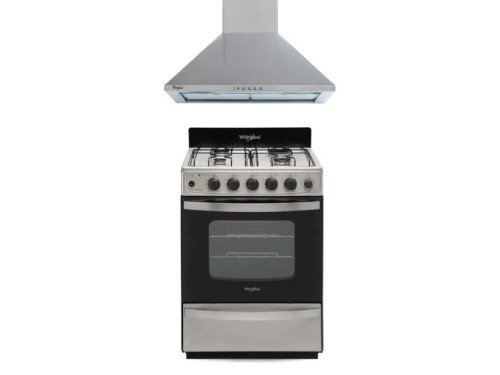 Combo Whirlpool Cocina 56 CM Inox y Campana 60 CM