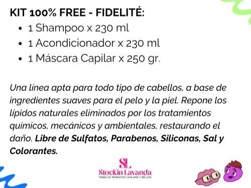 Kit libre de parabenos - Shampoo, acondicionador y mascara FIDELITE