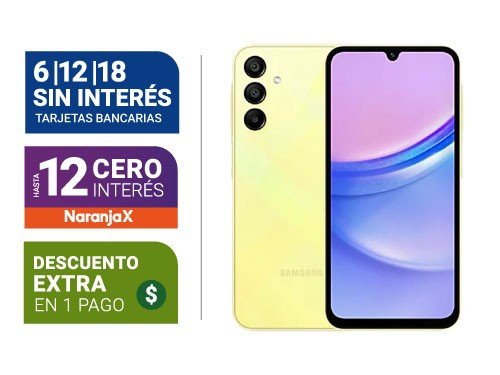 Celular Samsung A15 SM-A155M 128gb Amarillo