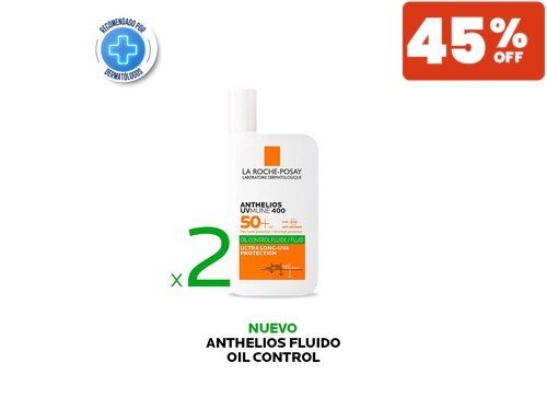 Combo x2 Anthelios UVmune 400 Oil Control Fluido Fps50 La Roche Posay