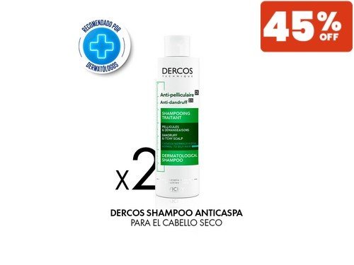 Combo Dercos Anticaspa Seco x 200 ML x 2 Unidades