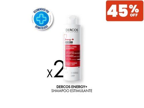 Combo Dercos Shampoo Energizante Anticaída Vichy X 200 Ml x 2 Unidades