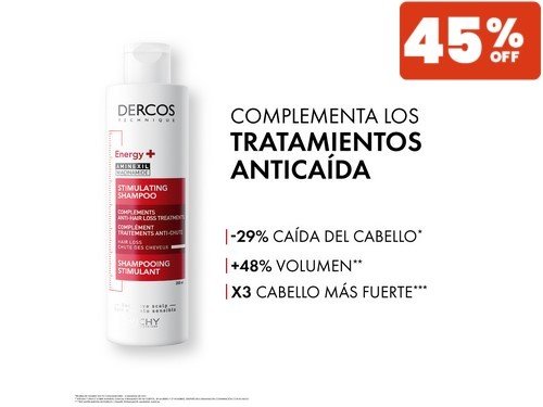 Combo Dercos Shampoo Energizante Anticaída Vichy X 200 Ml x 2 Unidades