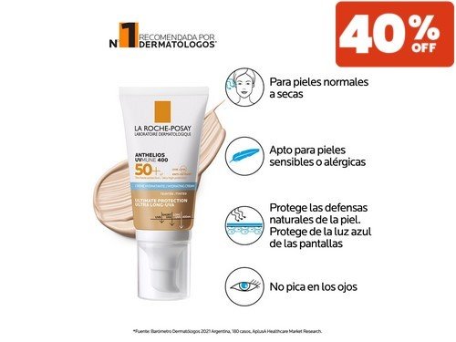 Anthelios UVmune 400 Crema Con Color SPF50+ x 50 ml. La Roche-Posay