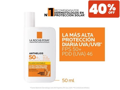 Anthelios UV Mune 400 Fluido Sin Color SPF 50+ La Roche-Posay x 50 ML