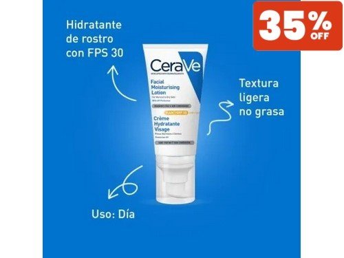 Loción Hidratante Rostro FPS 30 UVA/UBA Cerave x 52 Ml