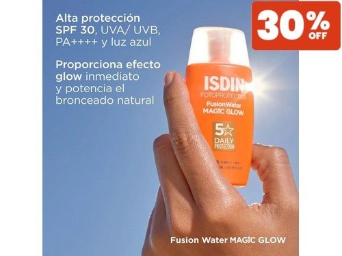 Isdin Fusion Water Magic Glow Fps30 Protección Solar Facial X 50 ml