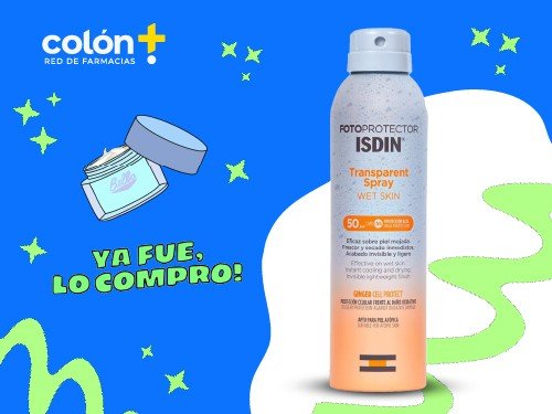 Fotoprotector Transparente Spray Húmedo Skin FPS50+ 250ml ISDIN