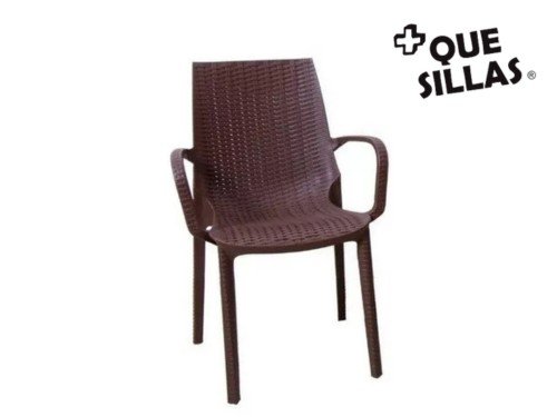 Silla Simil Rattan jardin Melodi con Apoyabrazos