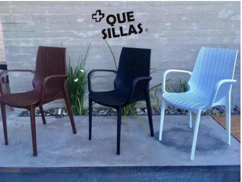 Silla Simil Rattan jardin Melodi con Apoyabrazos