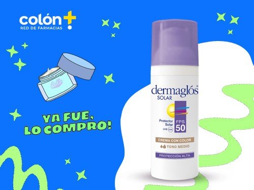 Protector Solar Crema Tono Medio FPS50 x 50gr DERMAGLÓS