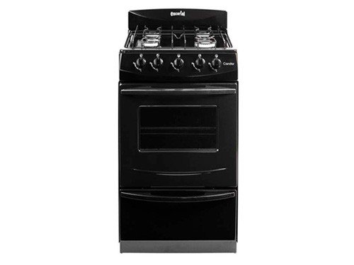 Cocina Negra 50cm 4 Hornallas Gas Natural Escorial Candor