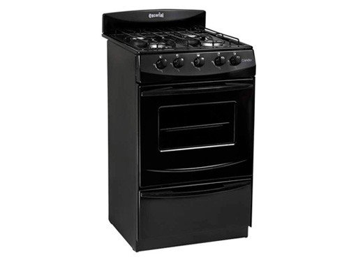 Cocina Negra 50cm 4 Hornallas Gas Natural Escorial Candor