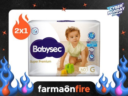 BABYSEC - Pañales super premium talle g (60 unidades)