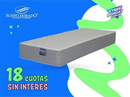 Colchón una plaza Resortes 80x190 Sanzio Sueño dorado