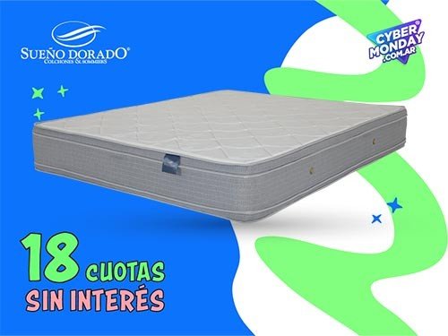 Colchón queen size Resortes 160x200 Vasari Sueño dorado