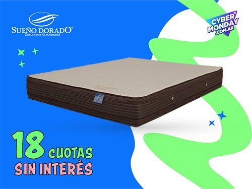 Colchón queen size Espuma alta densidad 160x200 Donatello Sueño dorado