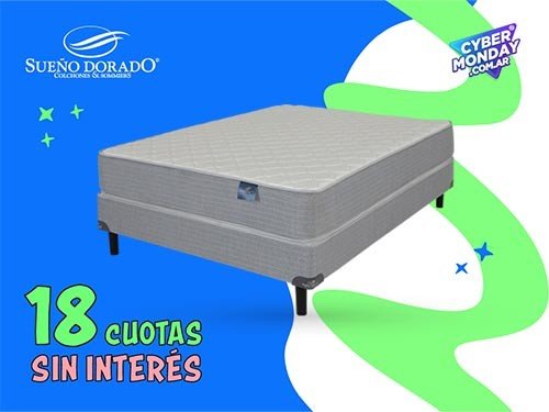 Sommier dos plazas Resortes 130x190 Sanzio Sueño dorado