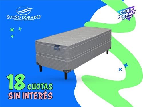 Sommier una plaza y media Resortes 90x190 Vasari Sueño dorado