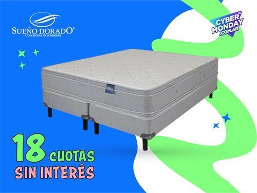 Sommier queen size Resortes 160x200 Vasari Sueño dorado