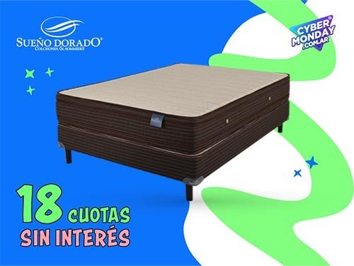 Sommier dos plazas Espuma alta densidad 140x190 Donatello Sueño dorado