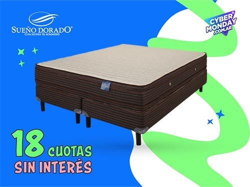 Sommier queen size Espuma alta densidad 160x200 Donatello Sueño dorado